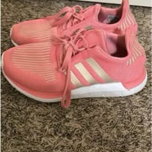 Adidas Pink and White Sneakers